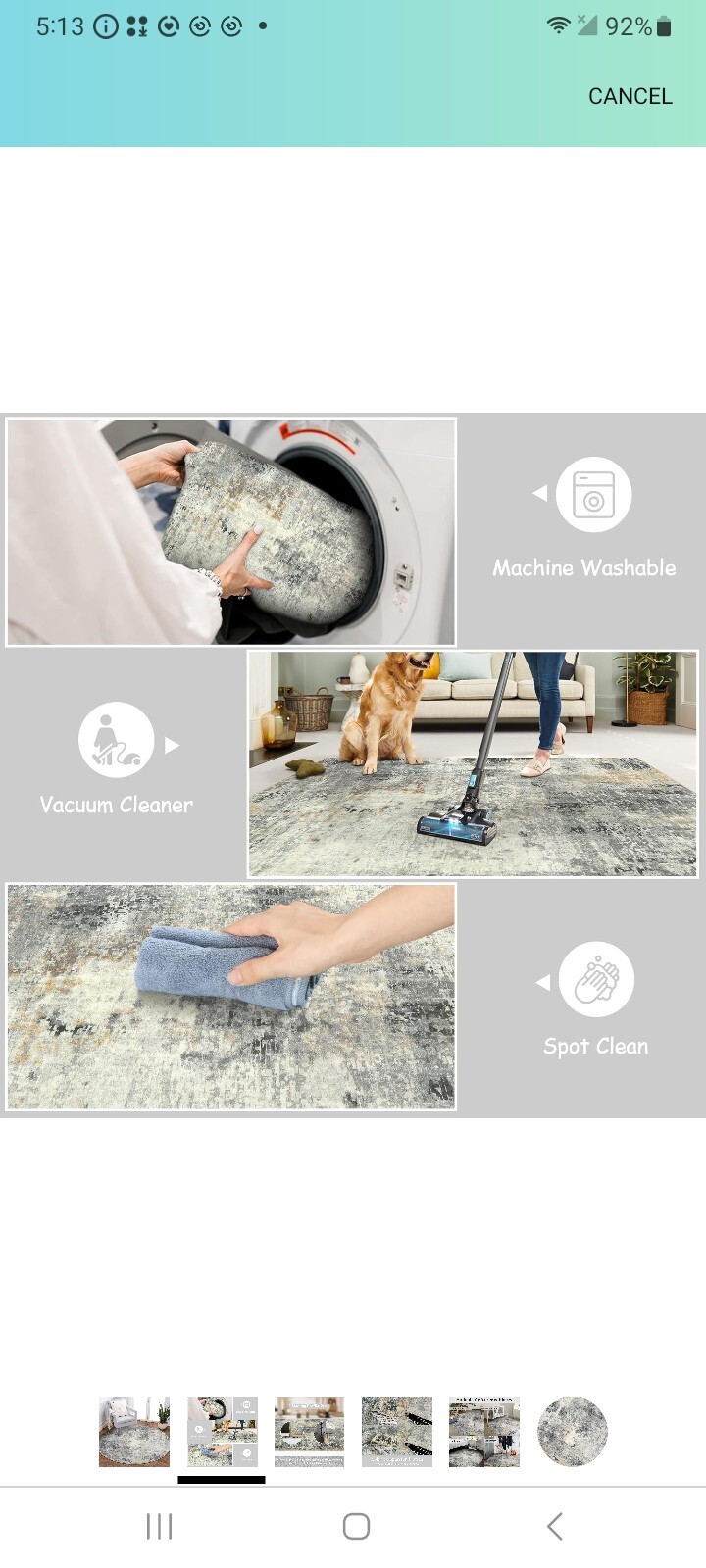 Grey Circle Rug 36in
