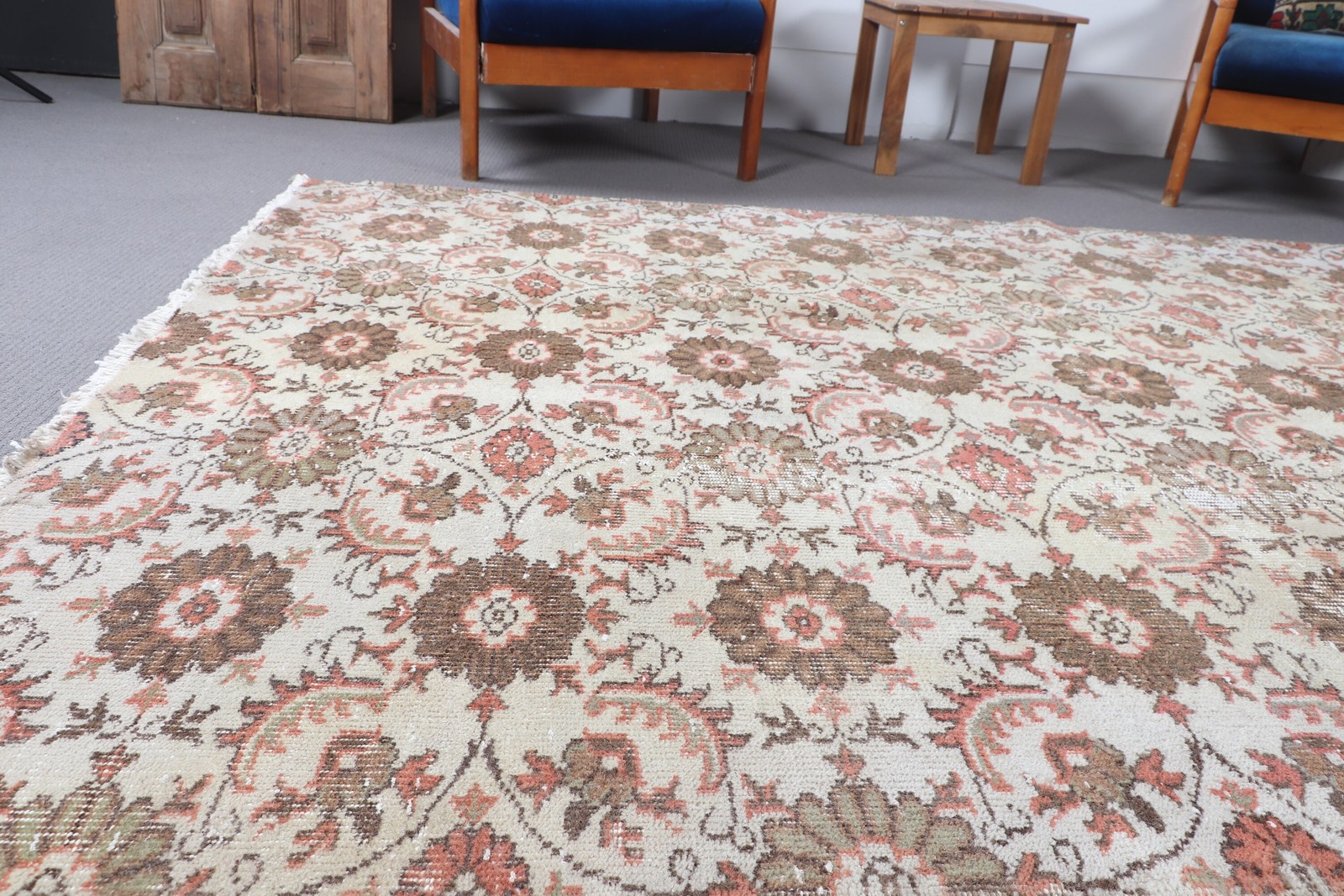 Turkish Vintage Rug 5,8×9,5 ft (177×290 cm), Brown Southwestern Wool Rug