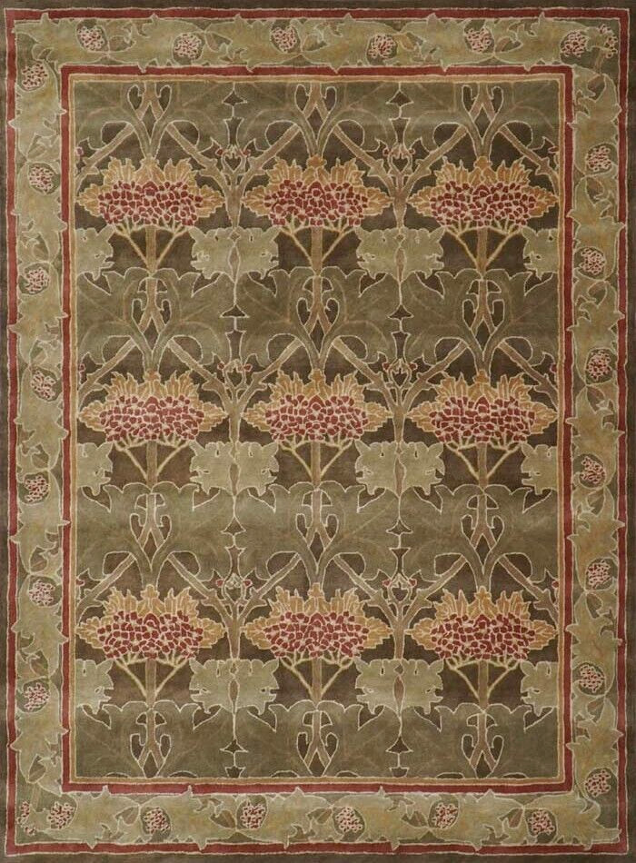 Wool Rug | Hand Tufted Pottery Barn Cecil Green Area Rug | William Morris Rug