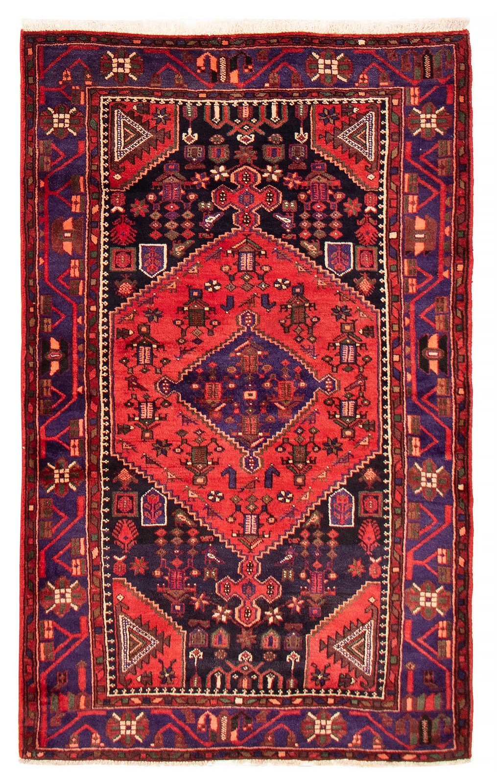 Vintage Hand-Knotted Area Rug 4’4″ x 7’3″ Traditional Oriental Wool Carpet