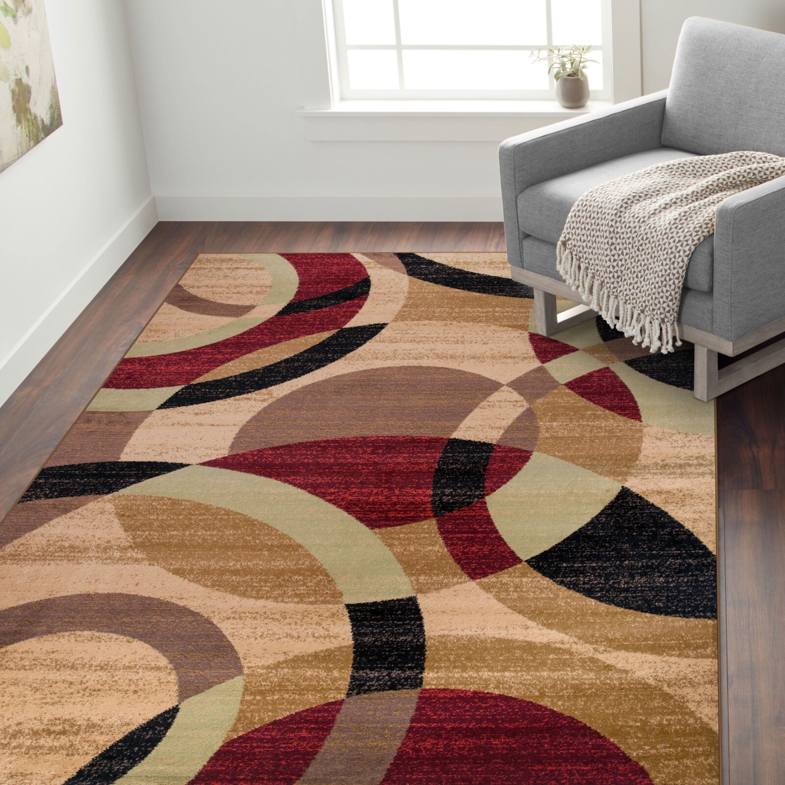 Rugshop Area Rugs Modern Contemporary Circles Abstract Rug New Living Room Rugs