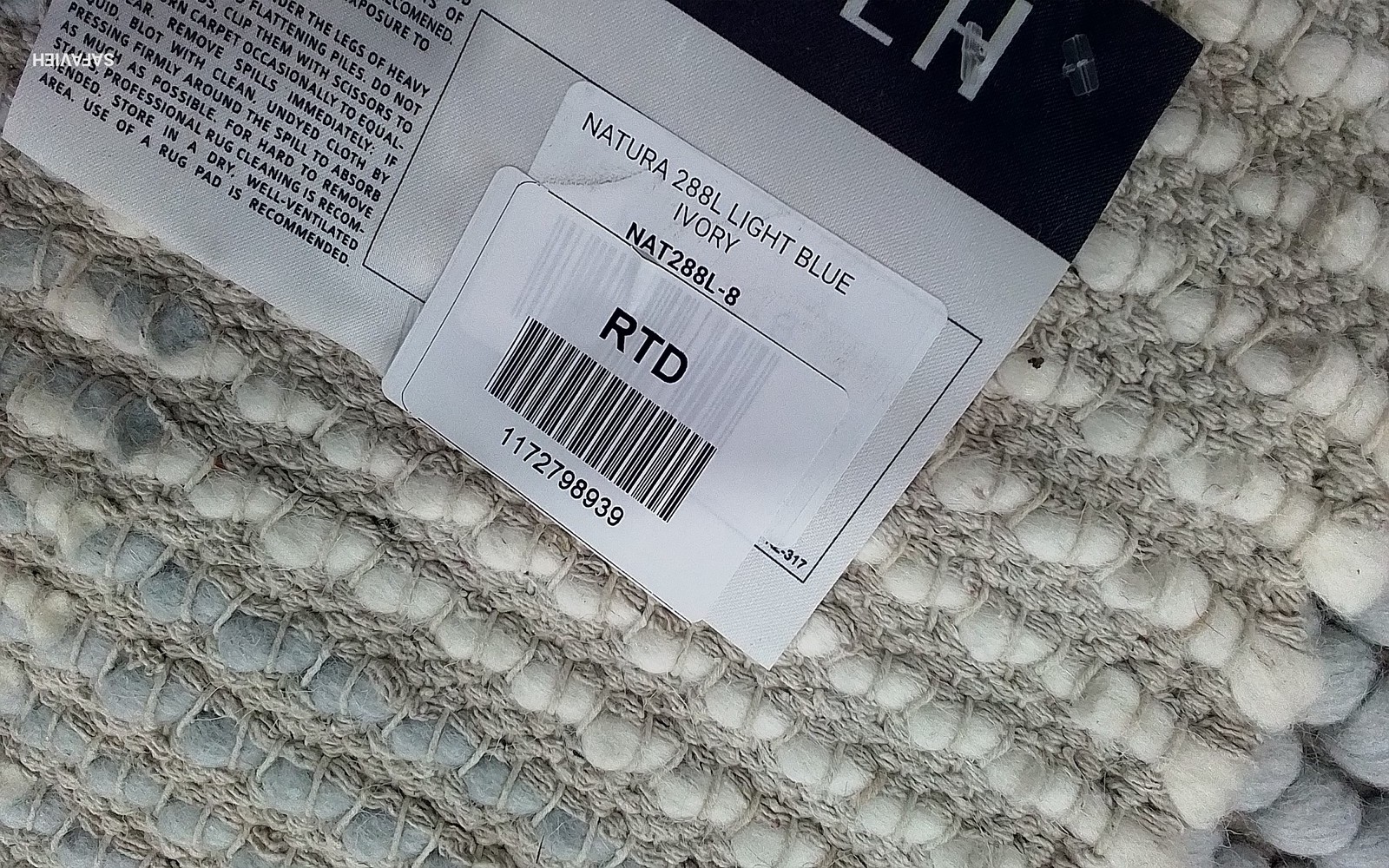 LIGHT BLUE / IVORY 8′-0″ x 10′-0″ Spot on Rug Reduced Price 1172798939 NAT288L-8