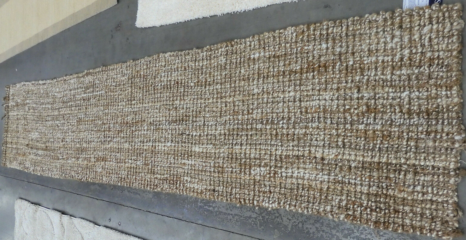 NATURAL / IVORY 2′-6″ X 12′ Loose Thread Rug Reduced Price 1172608245 NF447N-212
