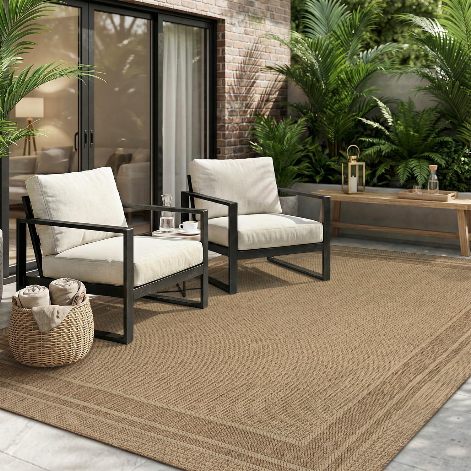 Montvoo-Outdoor Rug-Patio Rug 5X7 Ft Polypropylene Indoor Outdoor Rugs Outdoor C