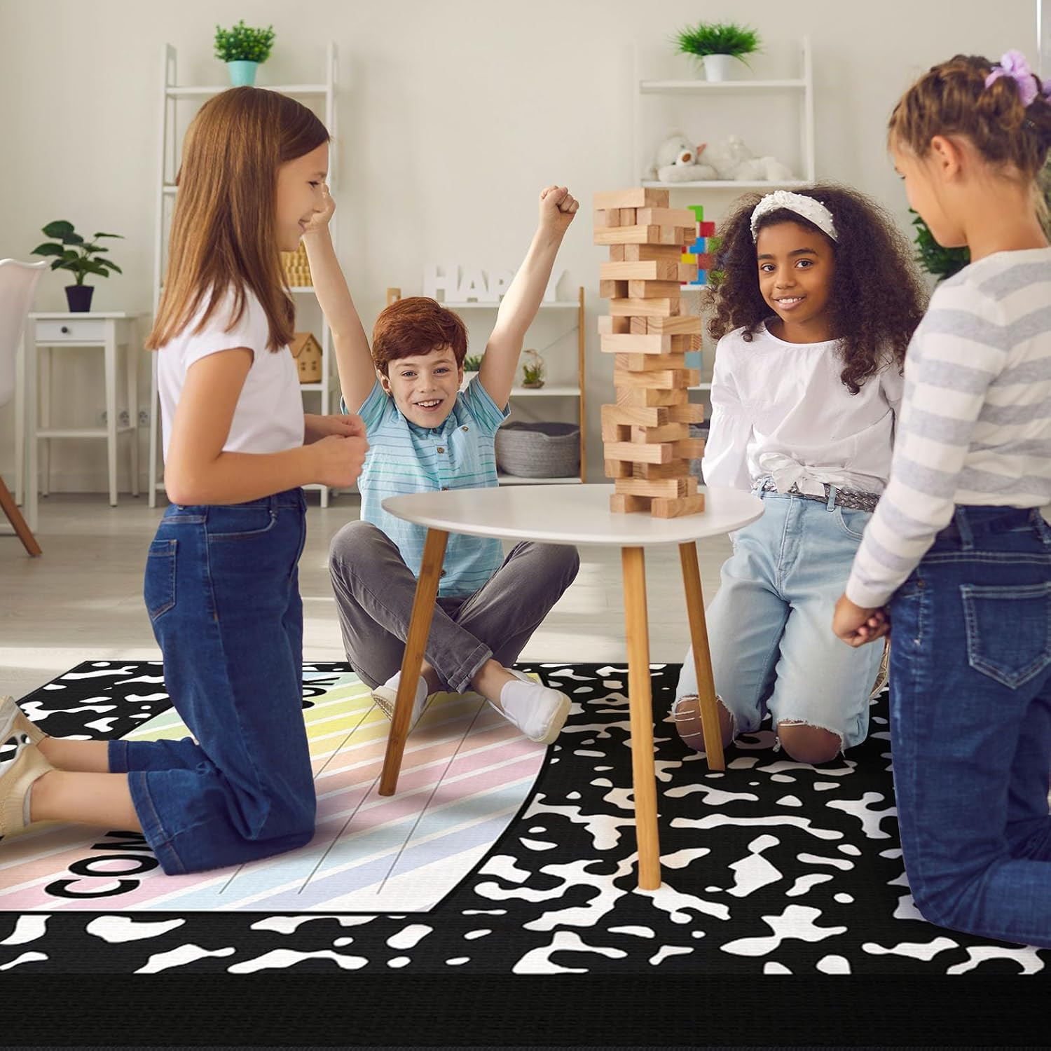 Large 5×7.5 Ft Composition Book Rug – Non-Slip Classroom & Playroom Carpet