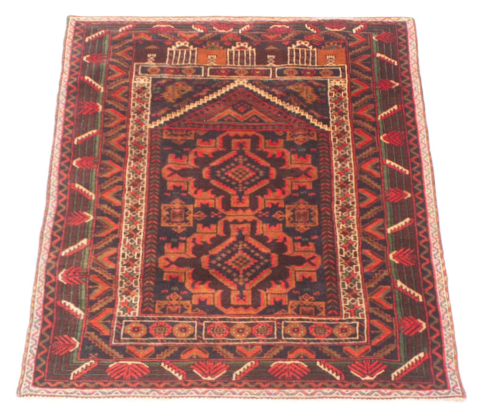 Vintage Traditional Hand-Knotted Area Rug 2’10” x 5’1″ Oriental Wool Carpet