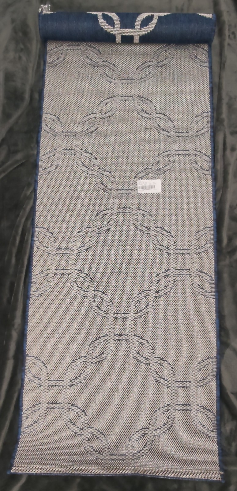 Rug Runner 72″ x 26″ Navy Silver