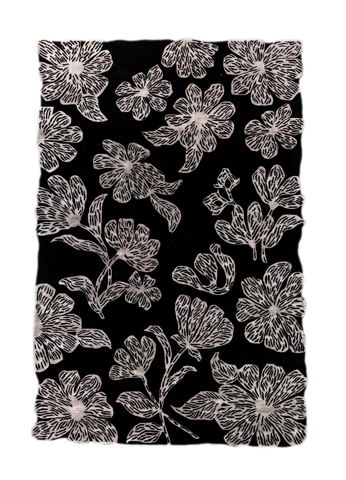 Boho Floral 5×8 6×9 Handmade Wool Rug | Hand Tufted Living Room, Bedroom Decor