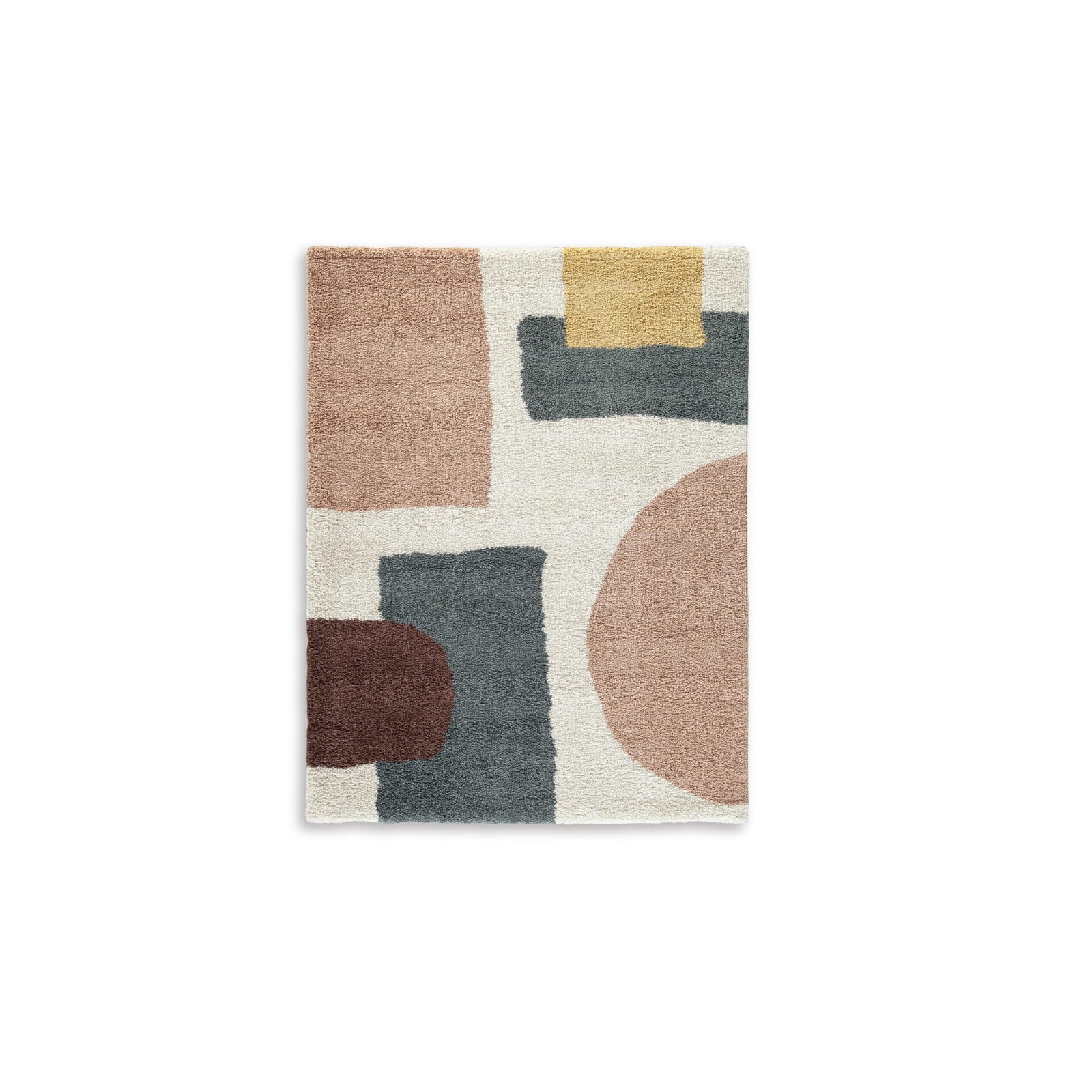 Signature Design by Ashley Flynnwick 5′ x 7′ Shag Area Rug, Cream, Pink, Gray