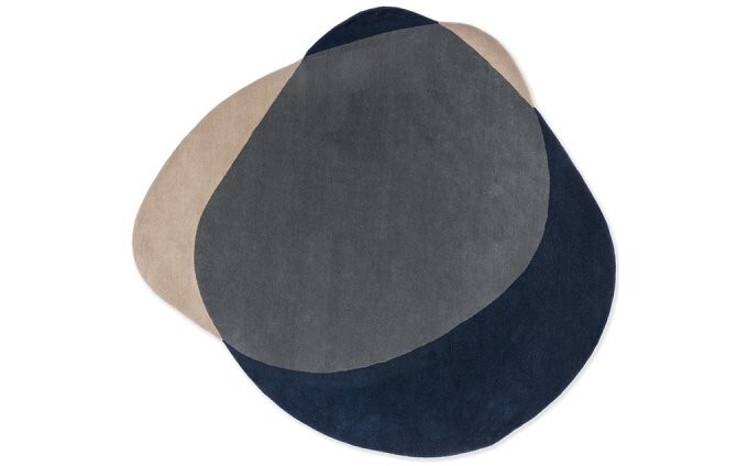 Unshaped Handmade Wool Rug 5×5 – Soft Plush, Geometric Design, Cozy Living Room