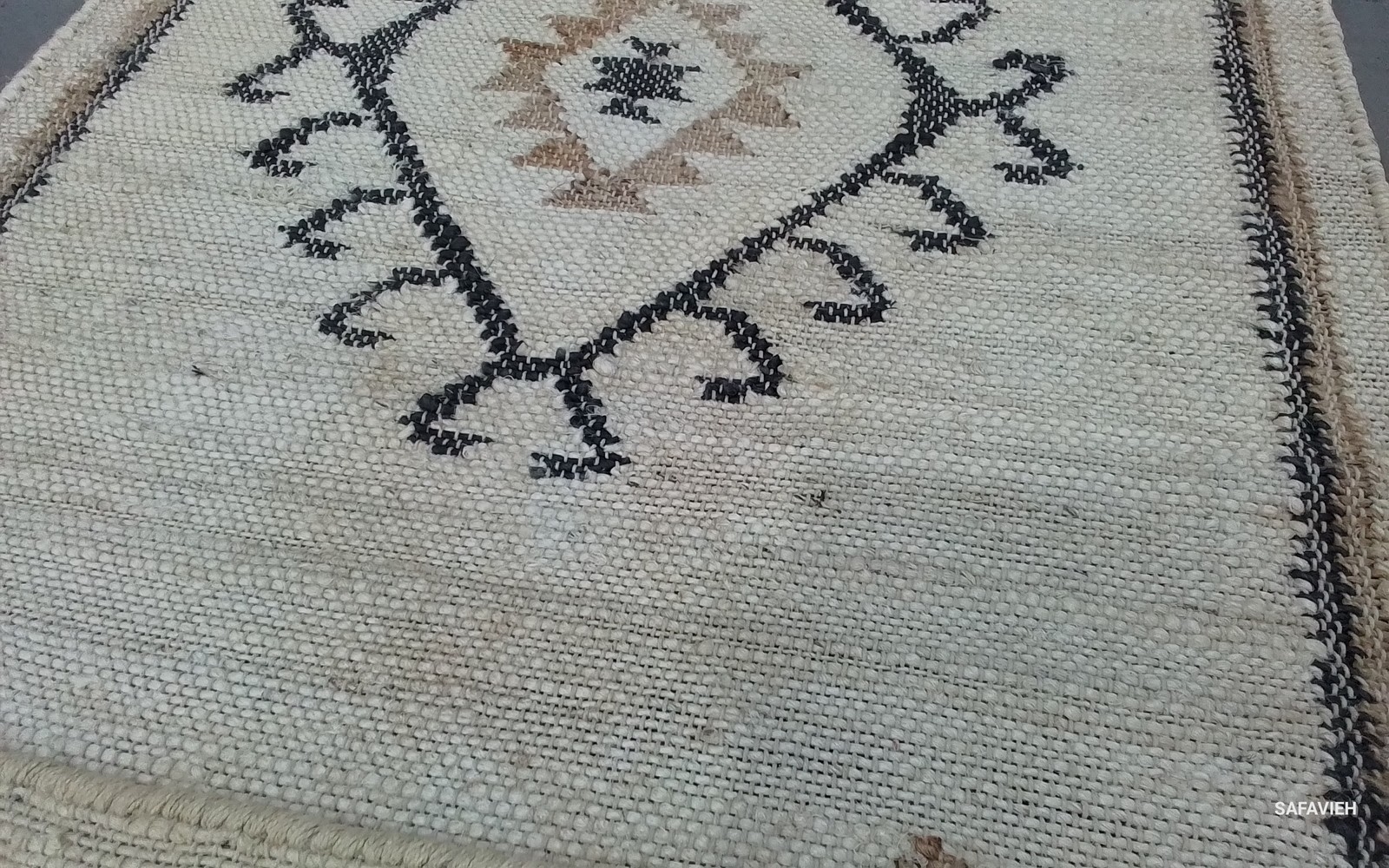 IVORY / BLACK 2′-3″ x 13′-0″ Stained Rug, Reduced Price 1172809145 KLM762A-213
