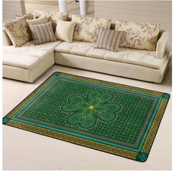 Four leaf clover Luck of the Irish Rug Carpet 120 x 180CM Rug