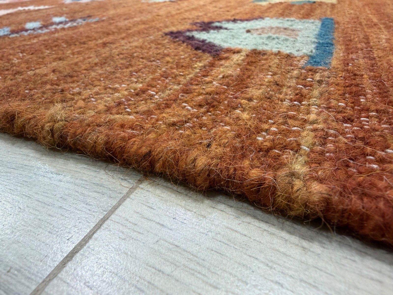 Sienna Hand Woven Wool Rug 4×6 Flatweave Scandinavian Folk Art Kilim for Kids