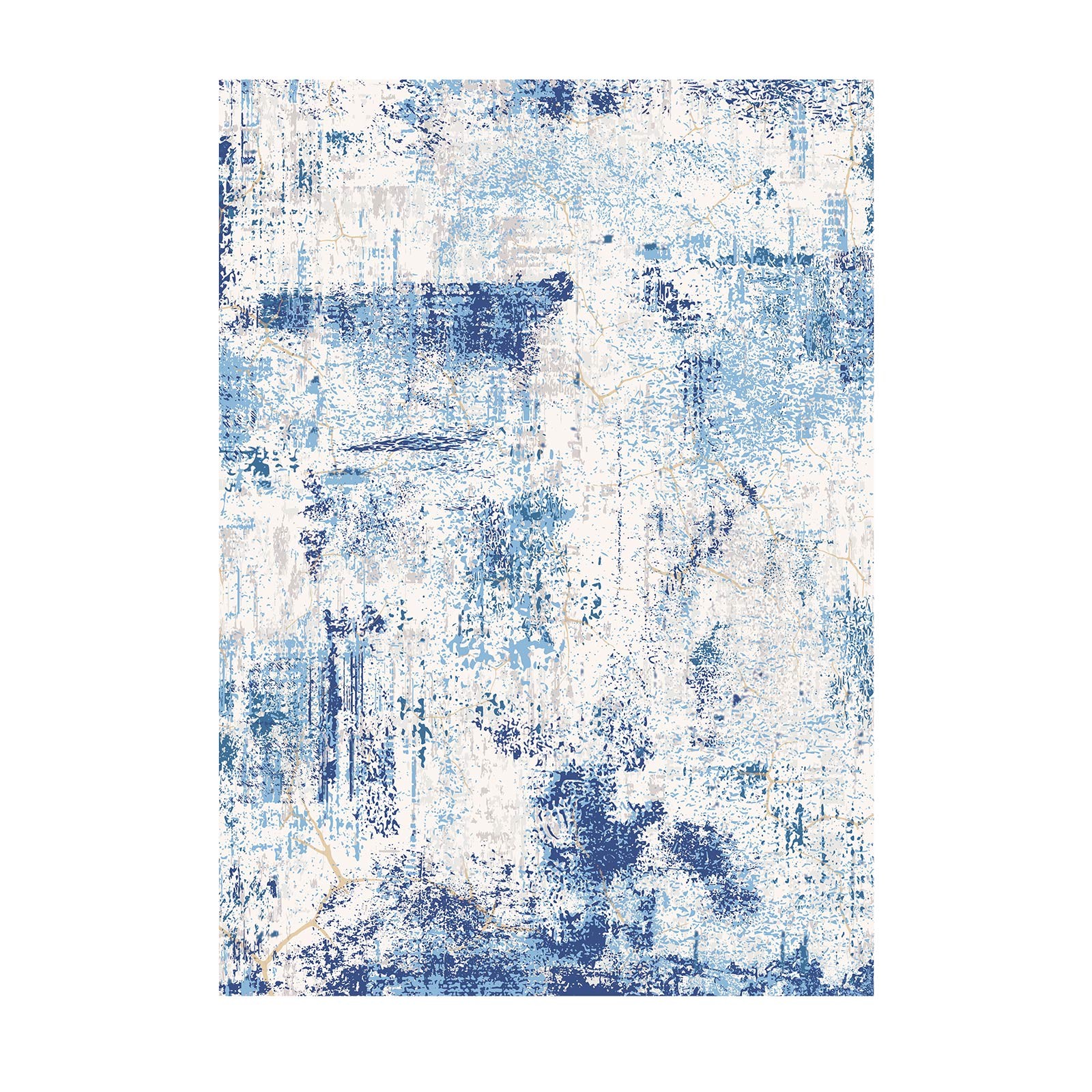 Uimoso 5 x 7 ft Modern Blue Area Rug with Non-Slip Backing and Durable Design