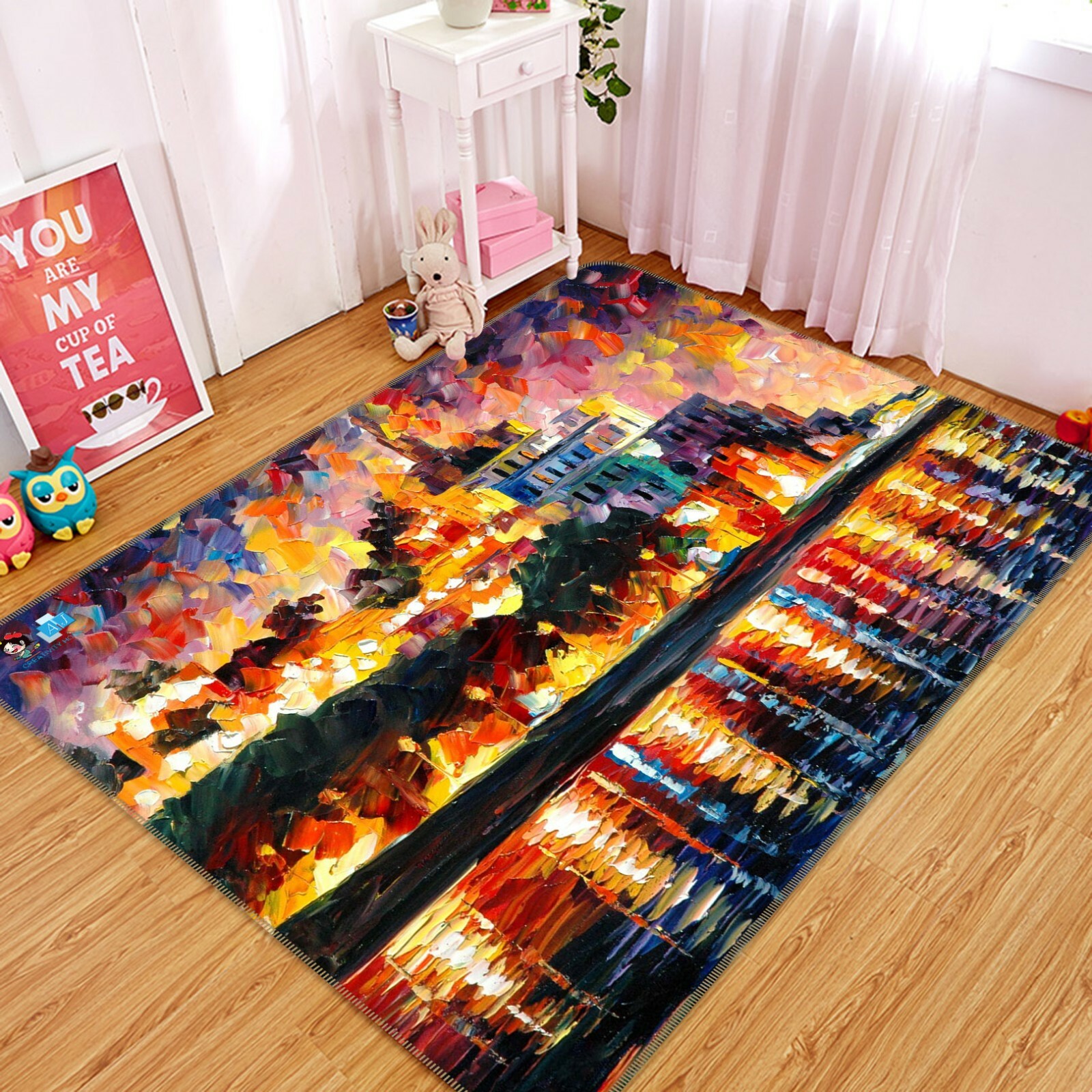 3D Castle Oil Painting ZHUA4060 Game Non Slip Rug Mat Photo Carpet Zoe