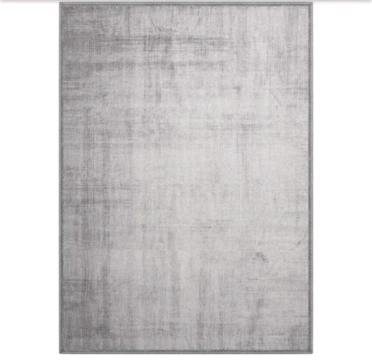 Gray 5 ft. x 7 ft. Area Rug Machine Washable Non-Slip Vintage Rug-Low Pile