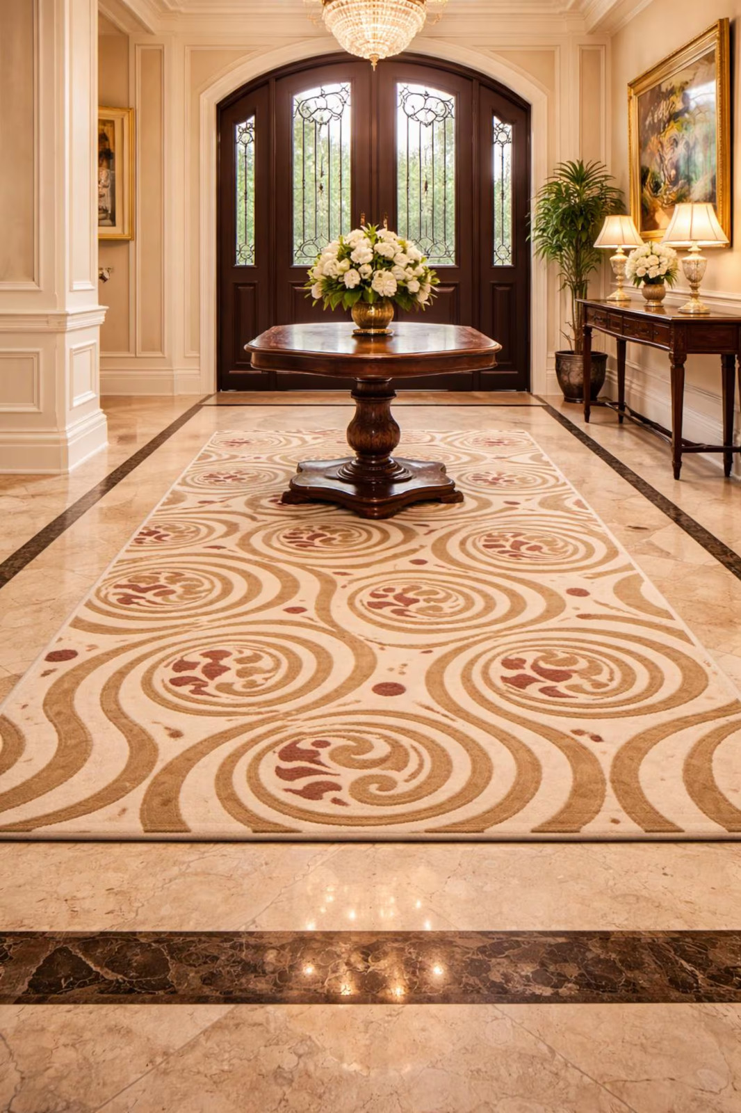 Hand Tufted Rug – 100% New Zealand Wool – Modern Swirl Design Carpet – Custom