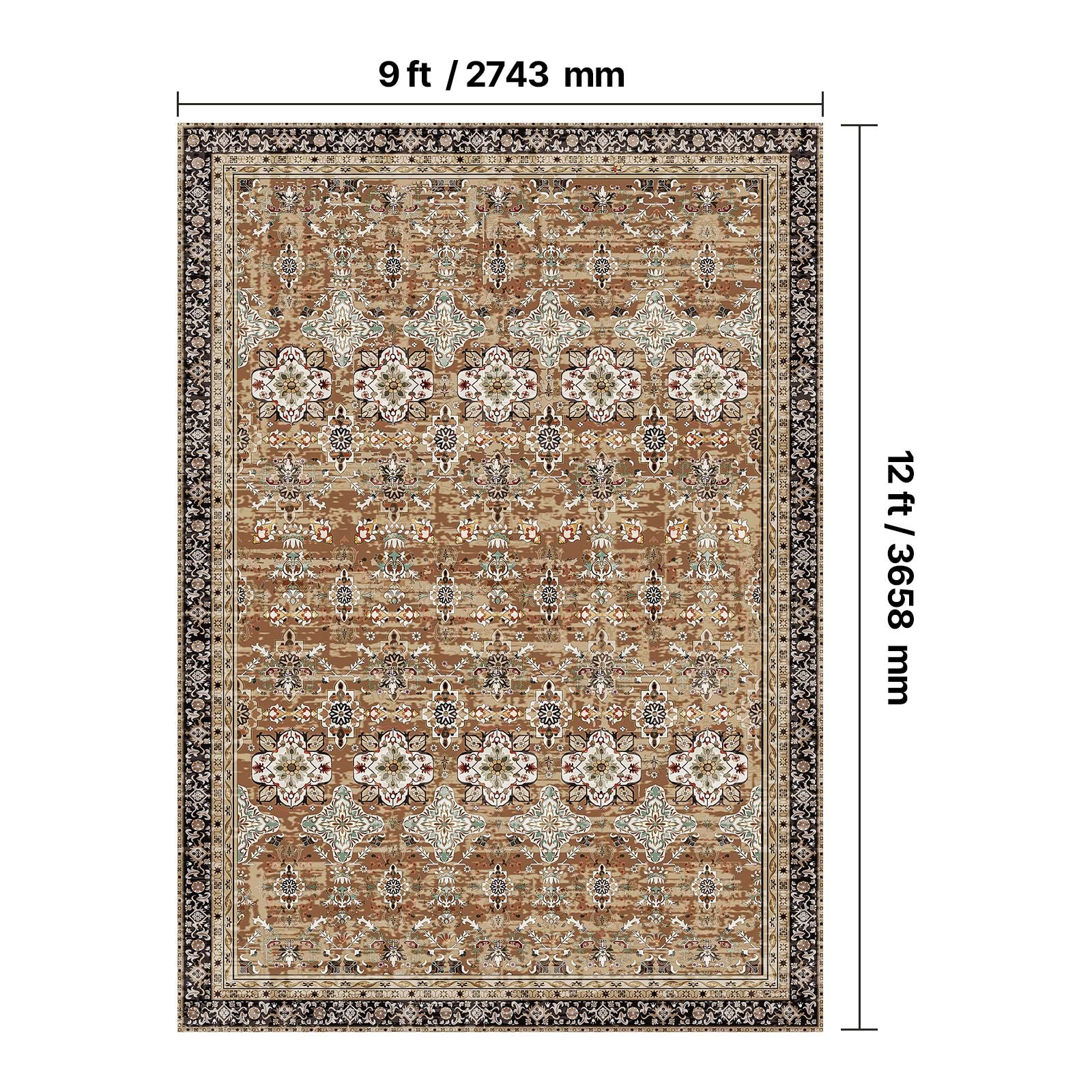 Uimoso Area Rug 9ft x 12 ft Large Carpet Non slip Indoor Mat Bedroom Living Room