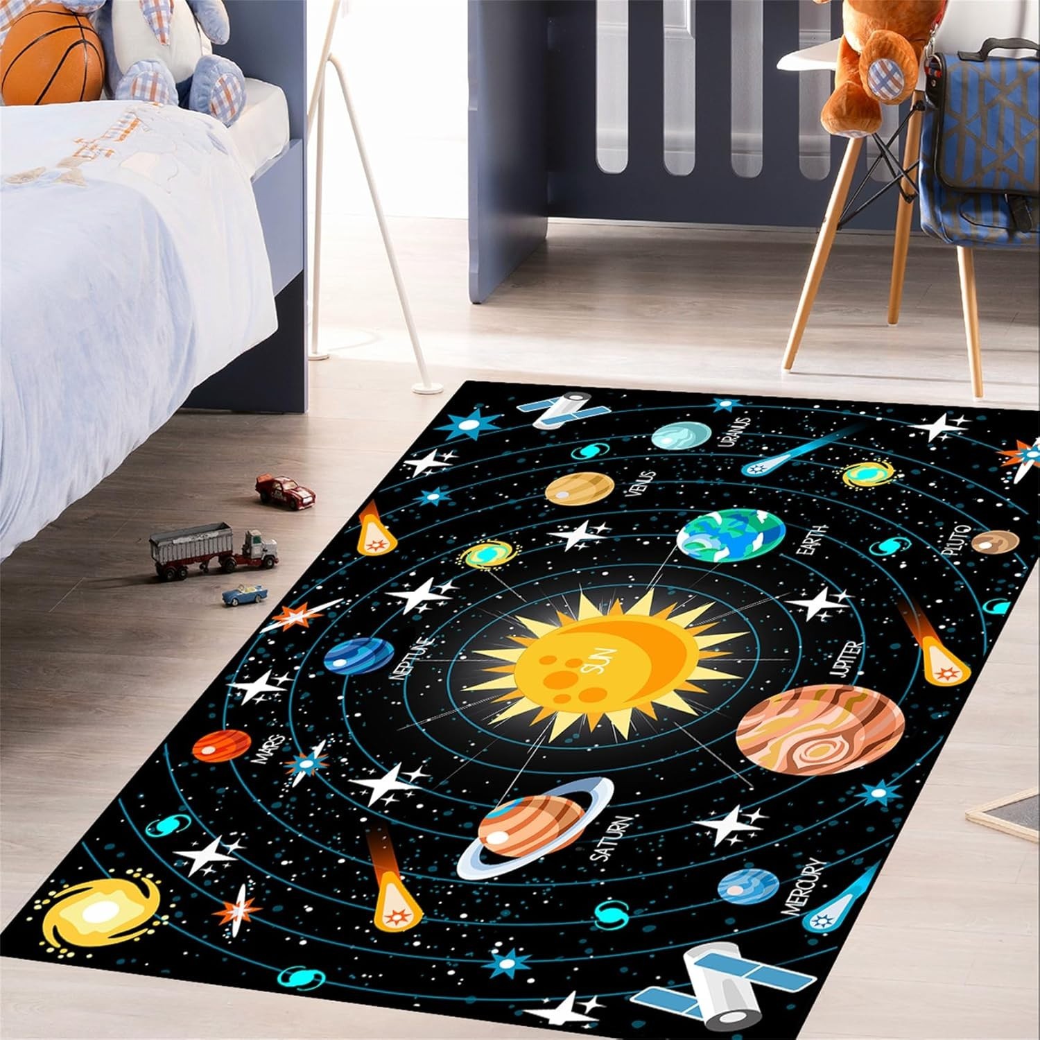 Space Rug Kids Playroom Carpet Educational Planet Solar System 2×3