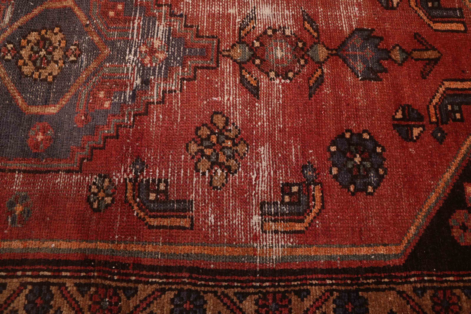 Vintage Hand-Knotted Area Rug 3’8″ x 6’7″ Traditional Wool Carpet