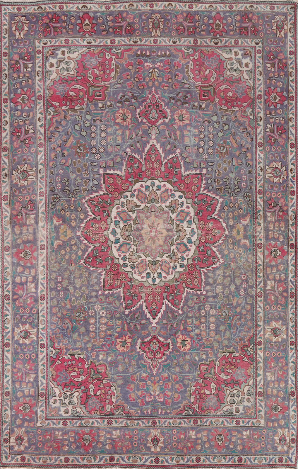 Vintage Traditional Floral Living Room Handmade Wool Rug 7×10