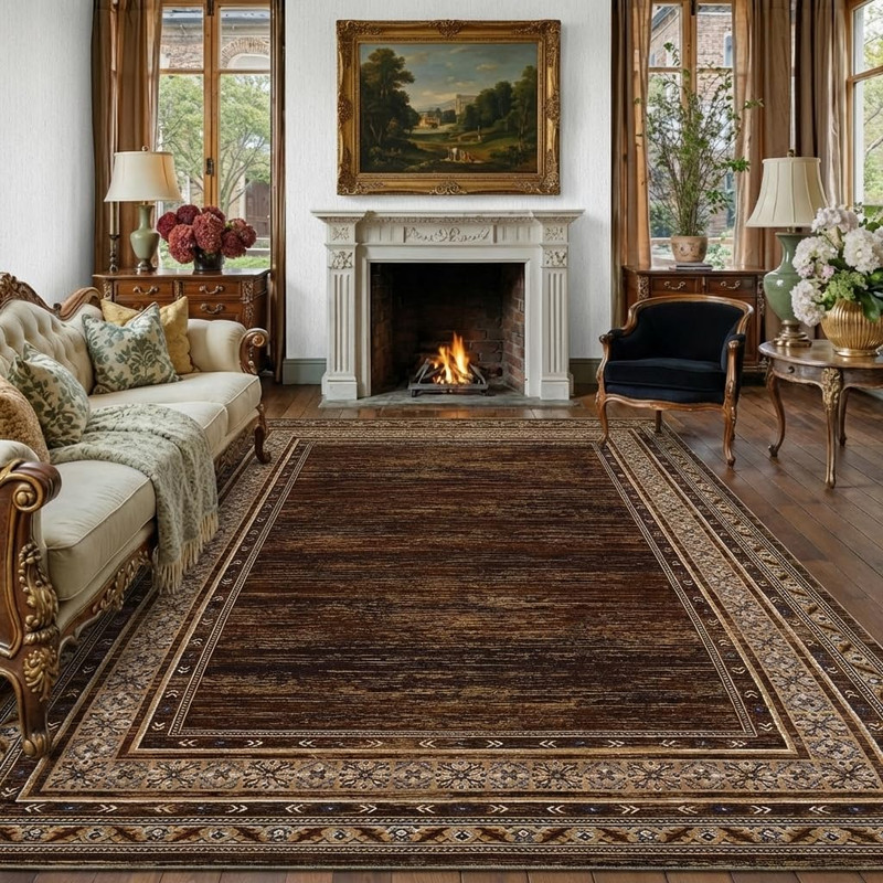Milleloom Modern Solid Area Rug 5X7 Washable Non Slip Neutral Rugs For Living