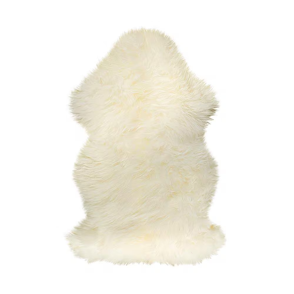 New Zealand Natural 2 Ft. X 3 Ft. Single Sheepskin Area Rug