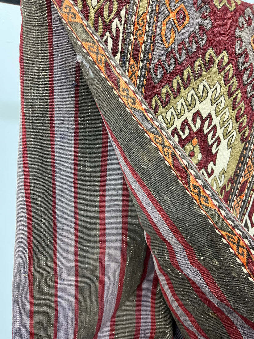 Tribal Cushion Bag Cover Turkish 1′ 12″ x 5′ 7″ Red Handmade Cushion Bag
