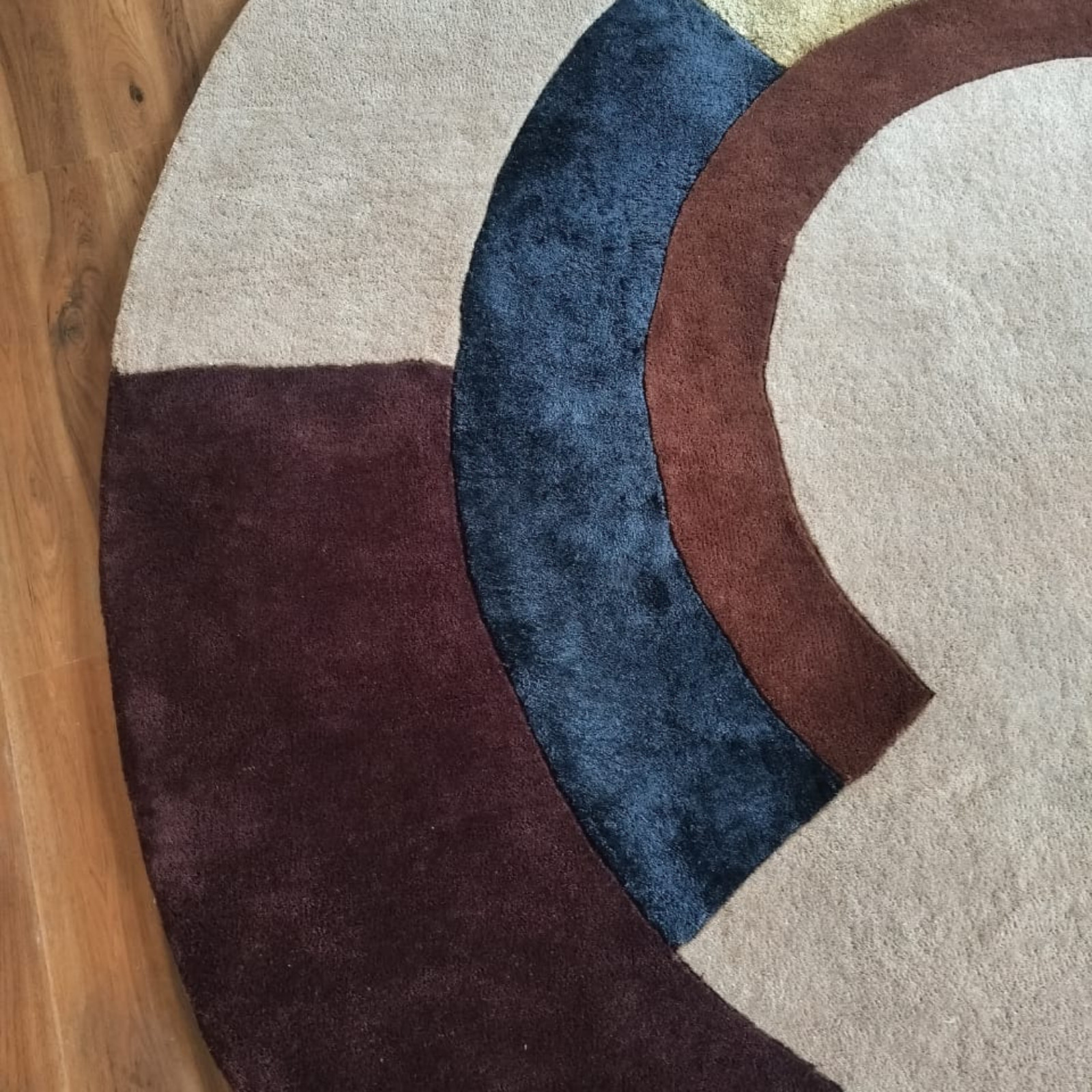 Round Rug, 8 ft Round Rug, Hand Tufted, 9×9 Wool Viscose Carpet, Circle Rug Home