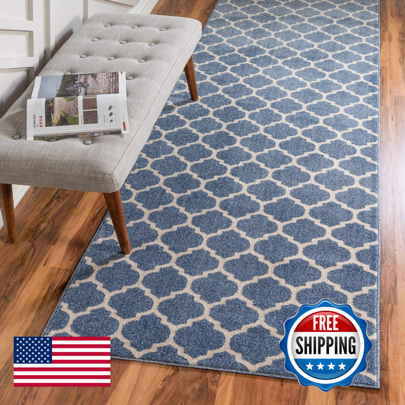 Unique Loom Trellis Collection Area Rug – Philadelphia 2 X 6 1 Runner Light