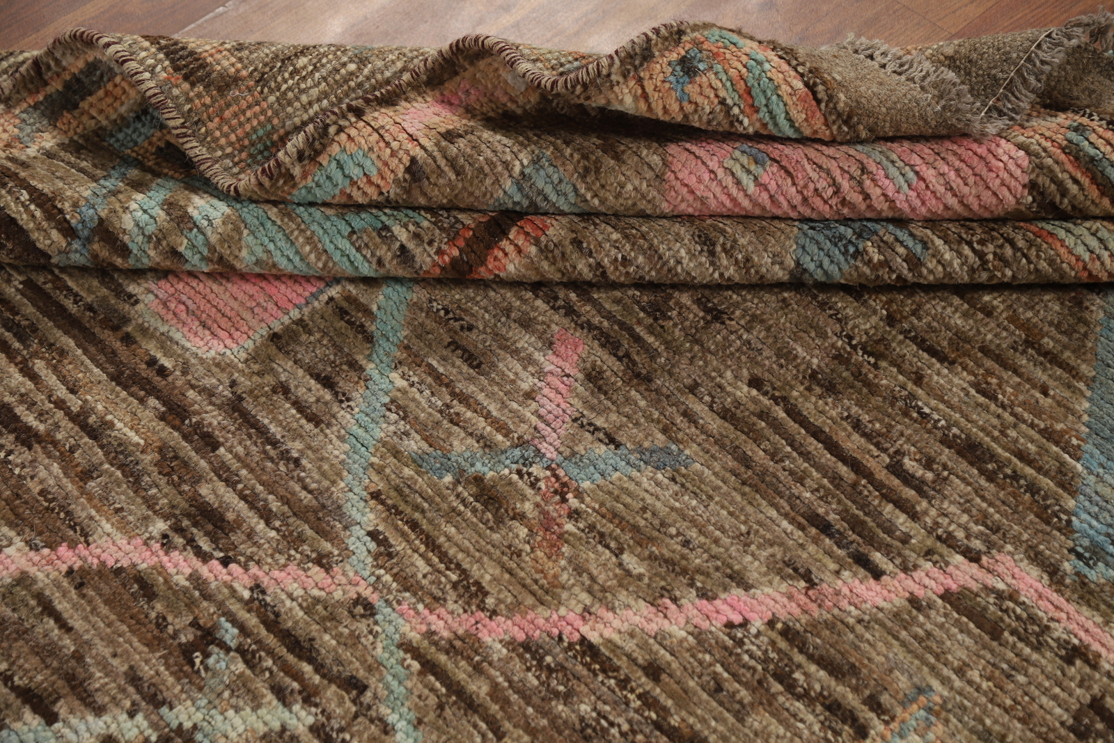 Vegetable Dye Traditional Oushak Turkish Area Rug Hand-Knotted Brown 5×8 ft