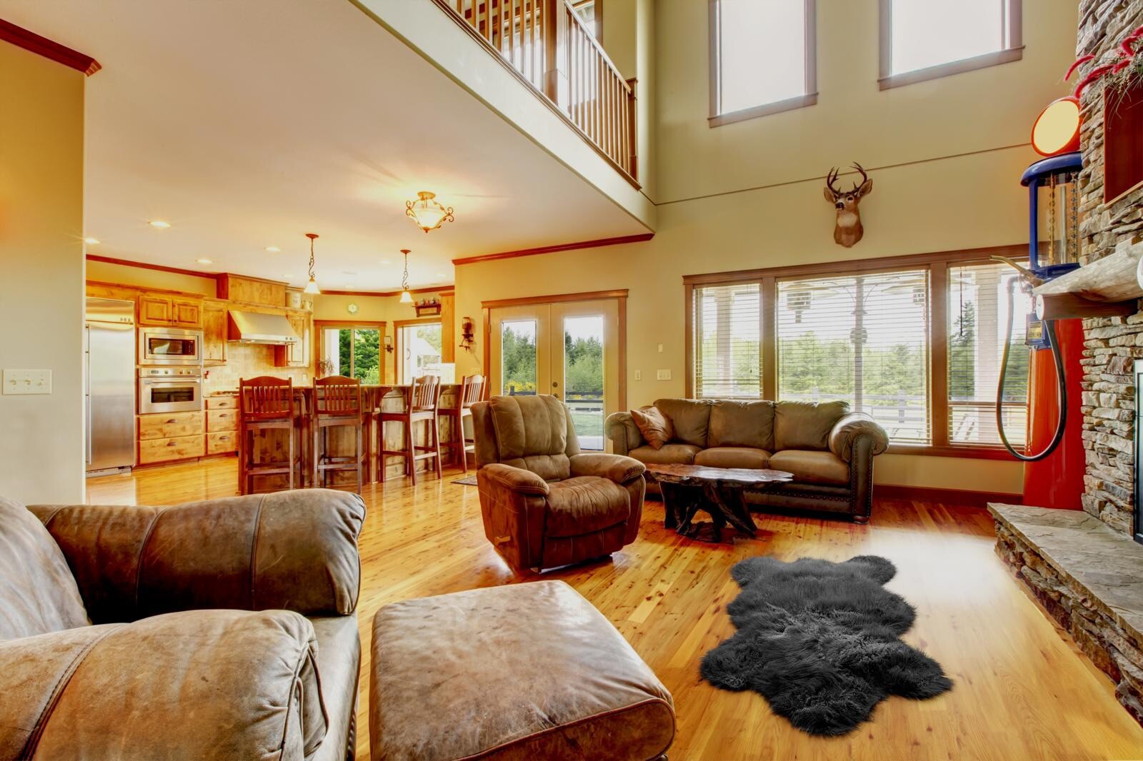 Deluxe Faux Bear Rug for Nursery [Extra large 6ft x 3 ft.Faux fur Bear Skin Rug.