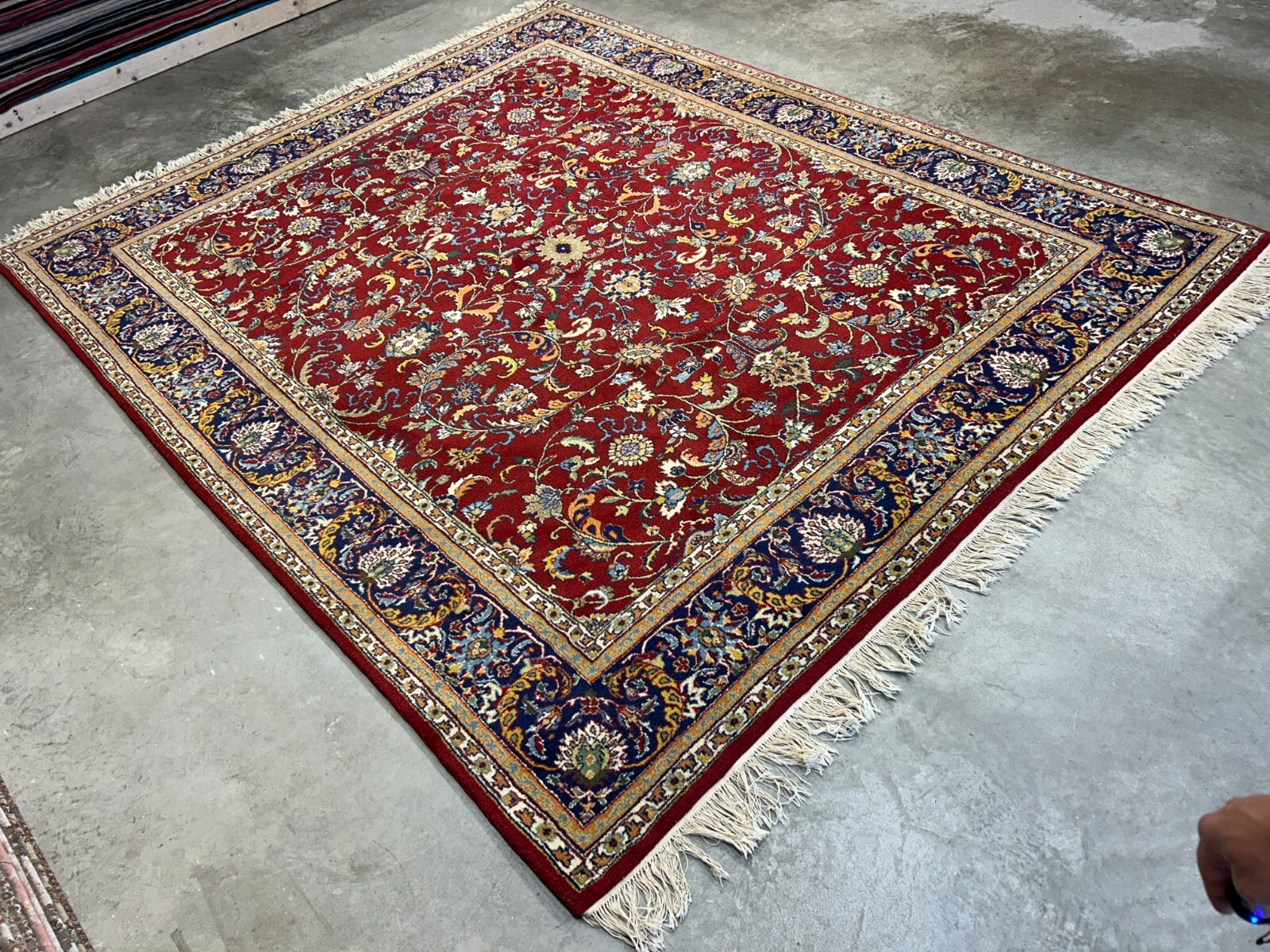 7’11″x9’7″ Hand-Knotted 100% Wool Pile Qume Rug