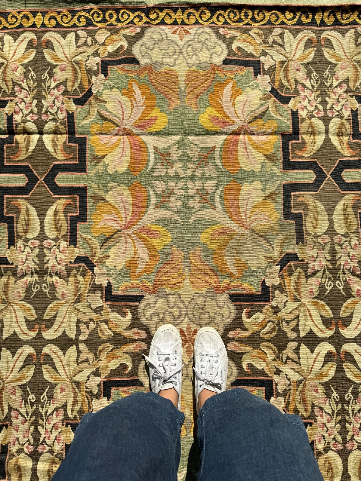20′ x 12′-4″ Aubusson Inspired Needlepoint Area Rug