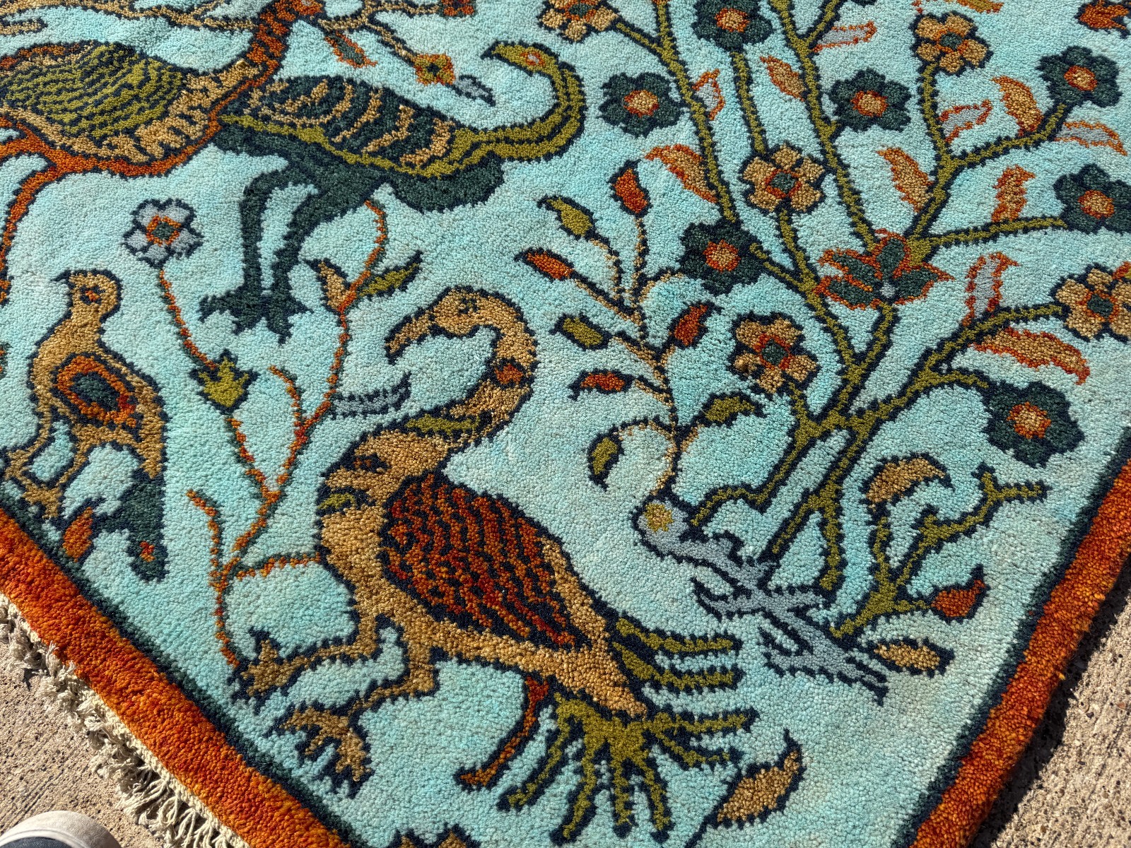 4×6 BLUE HANDMADE ORIENTAL RUG WOOL handwoven oushak new tree of life animals ft