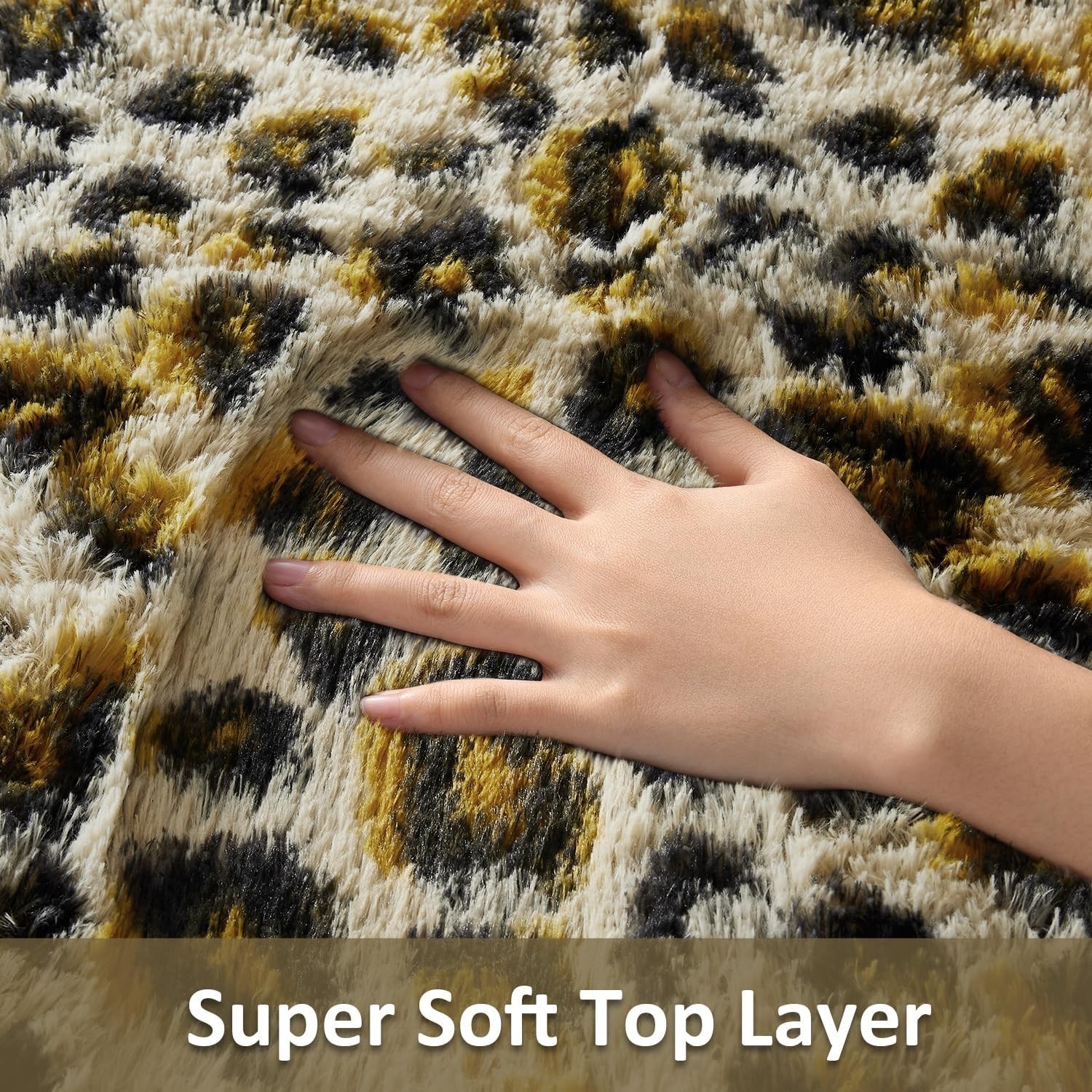 Leopard Rugs for Bedroom Living Room, Cheetah Print Rug Fluffy Shag Large Fuz…