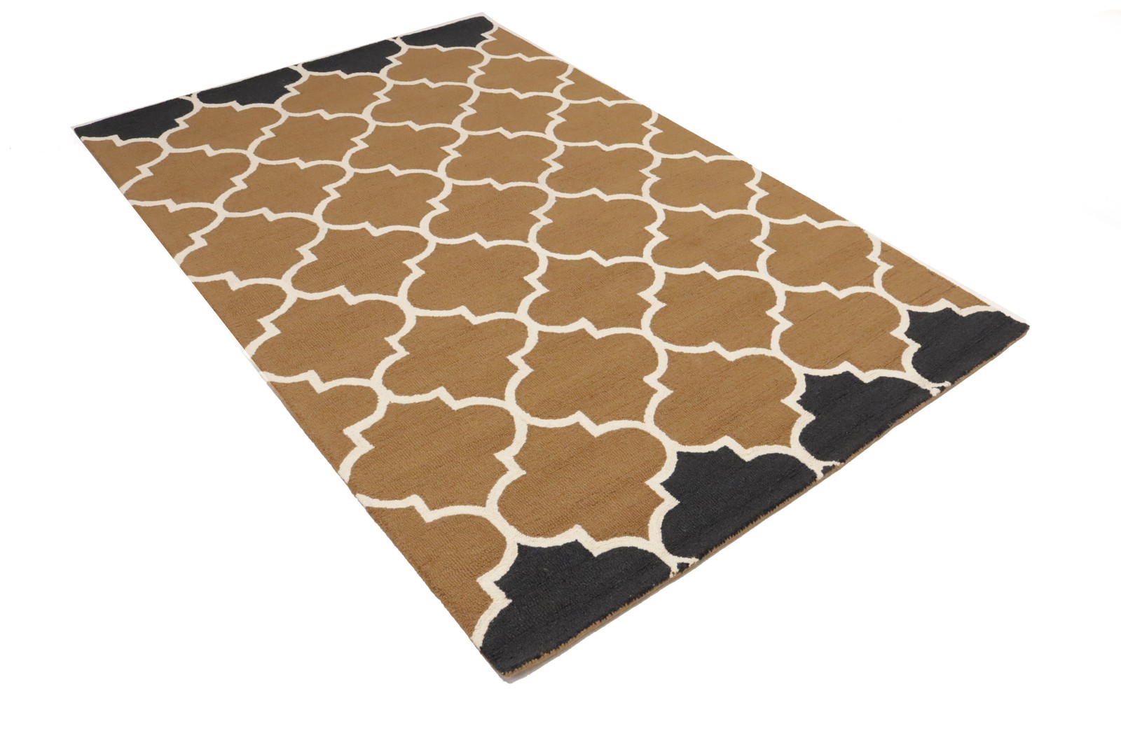 Caramel Brown Trellis Design 5X8 Hand-Tufted Modern Rug Entryway Decor Carpet