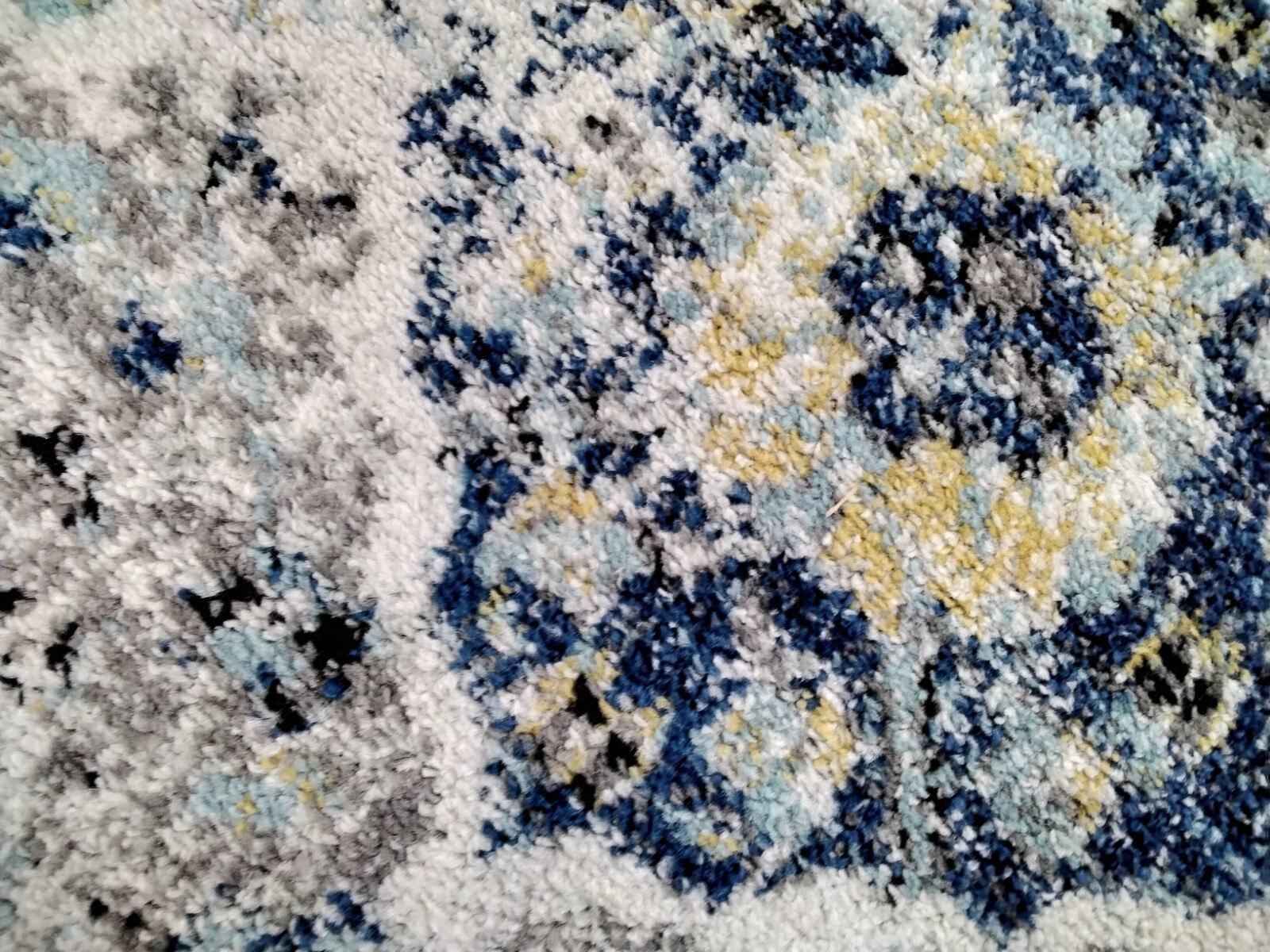 IVORY / AQUA 8′ X 8′ Square Back Stain Rug, Reduced Price 1172729538 MAD611A-8SQ