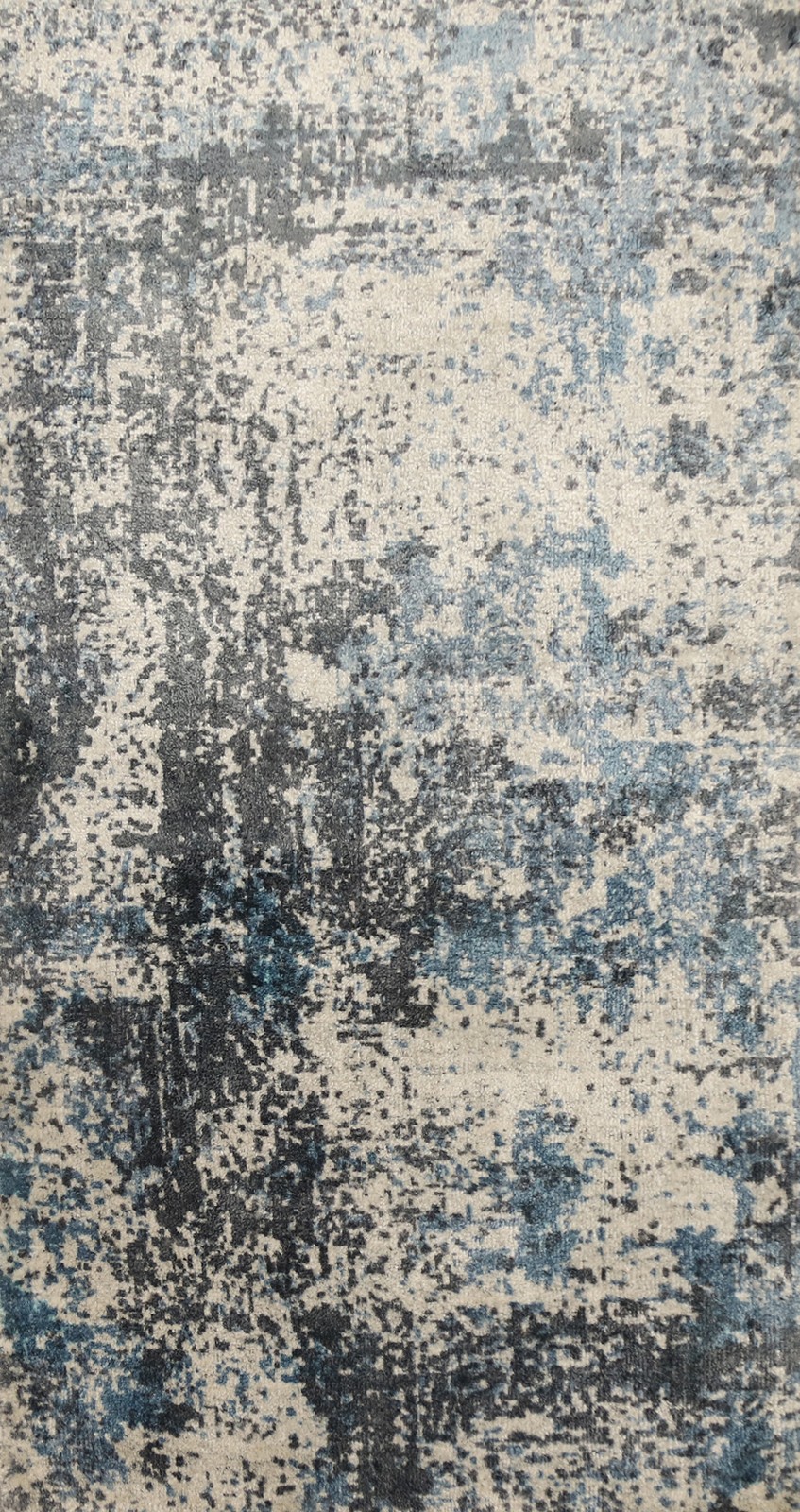 Modern Abstract Rug 2×4 Handmade Foyer Carpet with Distressed Look Texture
