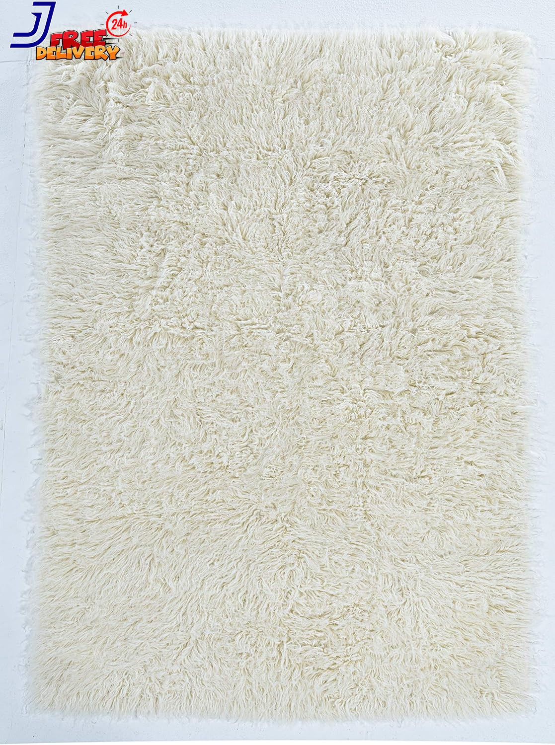 1400Gram Natural off White Wool Shag 2’4″ X 8’6″ Runner New Flokati Rug 2′ X 8′