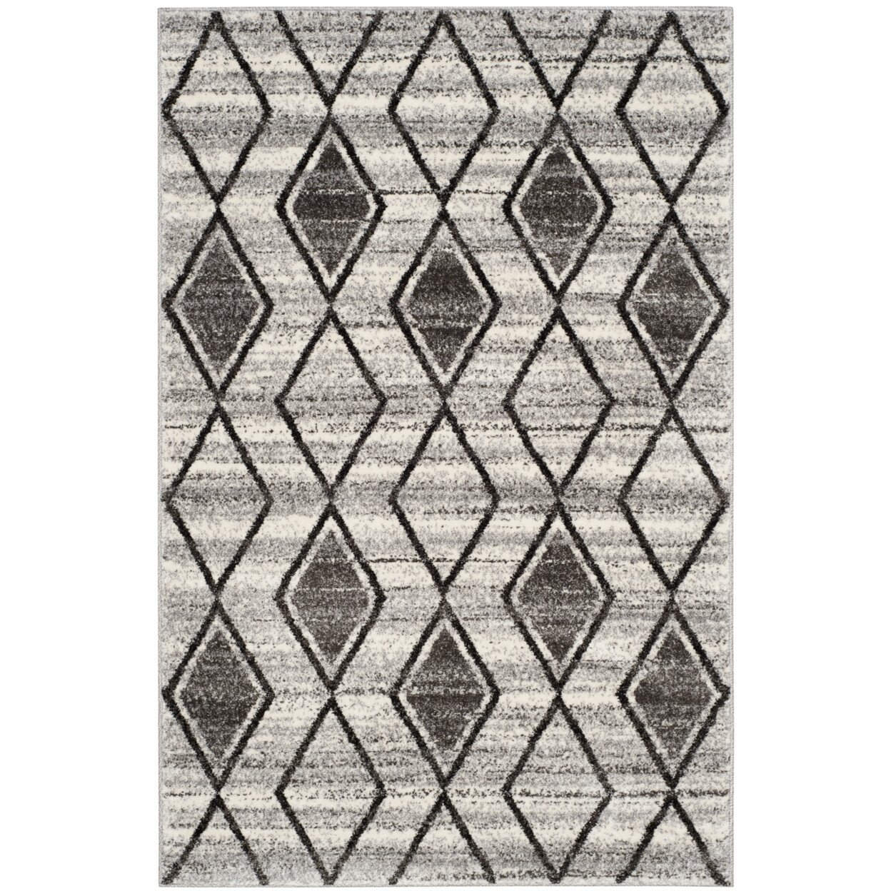 SAFAVIEH Tunisia Collection TUN296K Grey / Black Rug