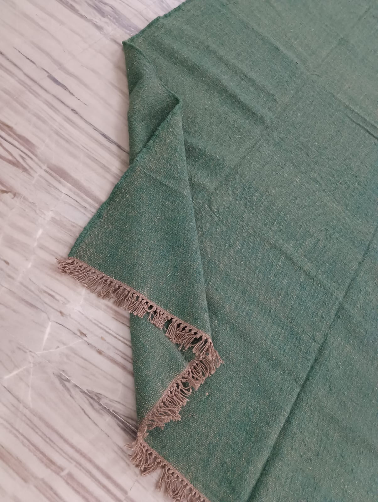 Handmade Rugs and Carpet Green Color Reversible Modern Wool Rug Living Room Mat