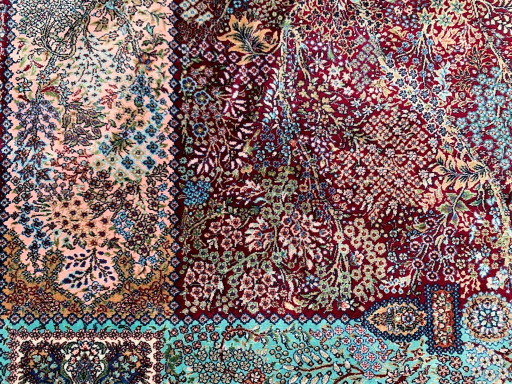 3×5 ft Luxury Silky Rugs Traditional Wall Hanging Rugs Tribal Silk Floral Rug
