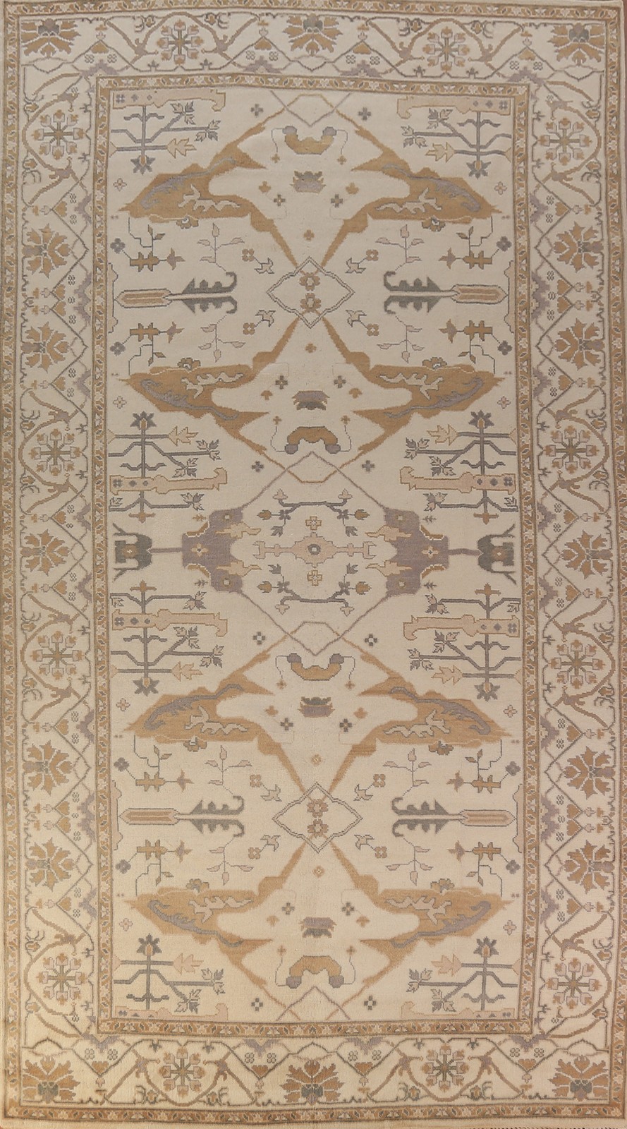 Earth-Tone Color Oushak Large Rug 8×16 Handmade Wool Geometric Traditional Style