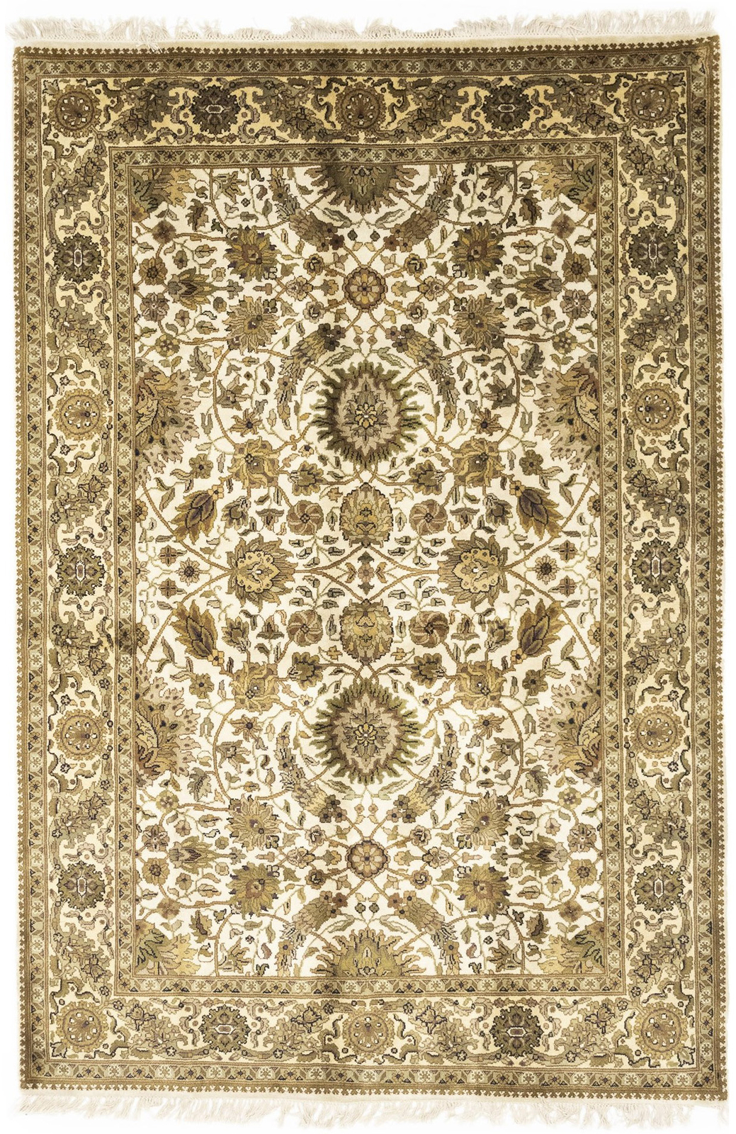 Handmade Floral Agra Jaipur Oriental Rug Thick Pile Home Decor Carpet 6X9 ft