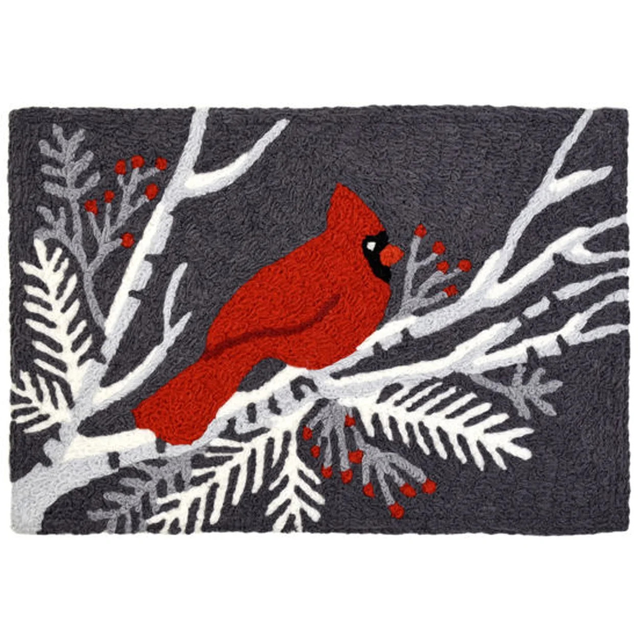 Jellybean 20 in W X 30 in L Cardinal Bird on Gray Accent Rug JBL-KWN002
