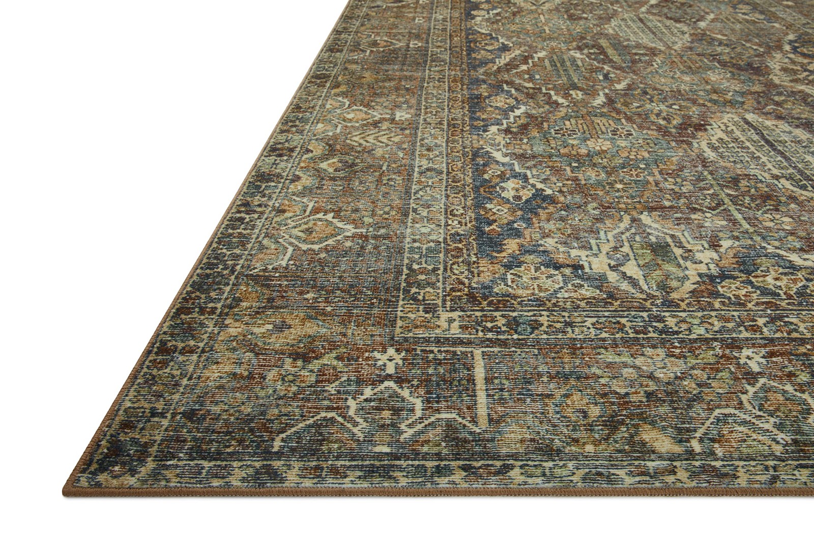 Loloi Magnolia Home Joanna Gaines Banks BAN-05 Spice Blue Washable Accent Rug