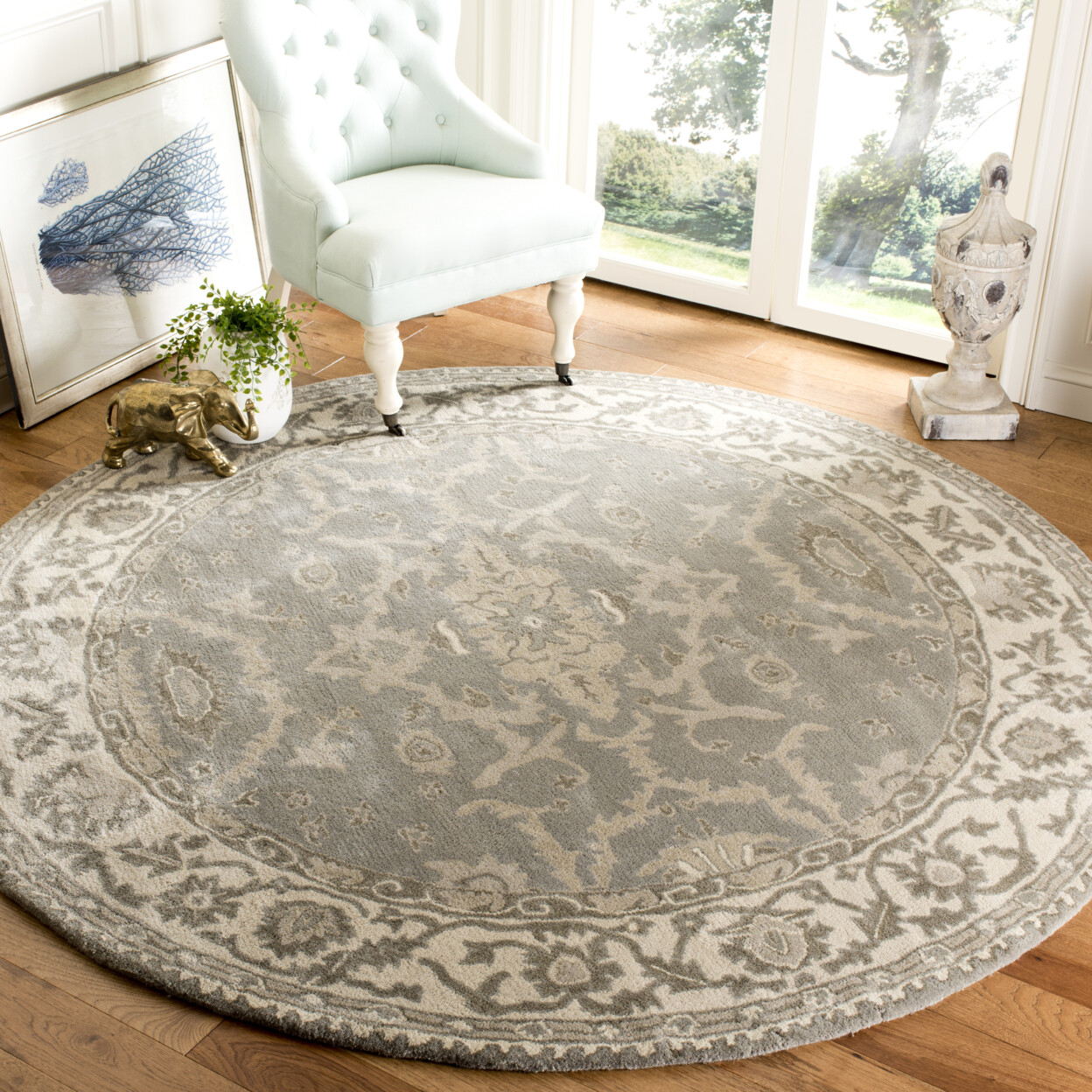 SAFAVIEH Royalty ROY993A Handmade Grey / Cream Rug