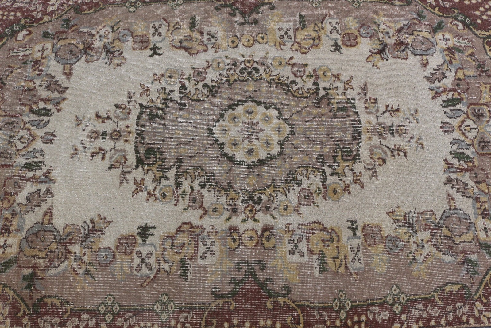 Vintage Rug, 3,9×6,6 ft Area Rug, Brown Yellow Wool Rug