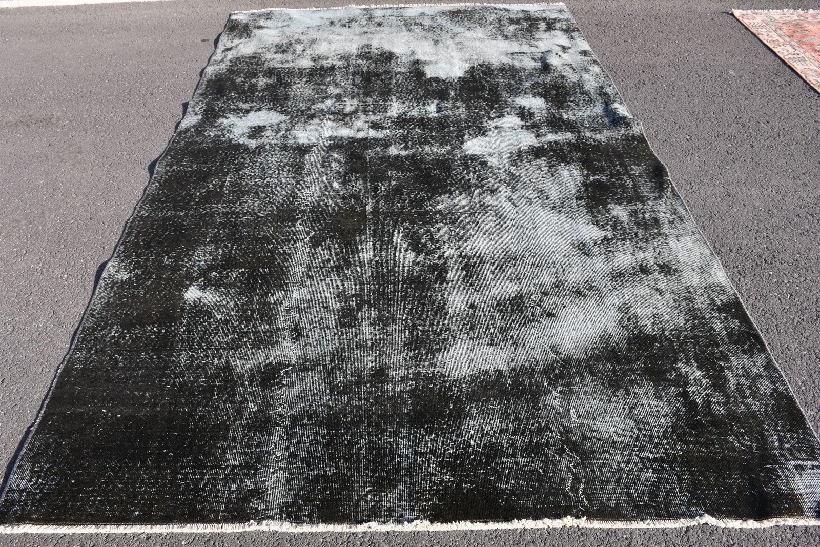 6,2×9,8 ft Turkish Rug, Vintage Large Rug, Black Gray Oriental Wool Rug